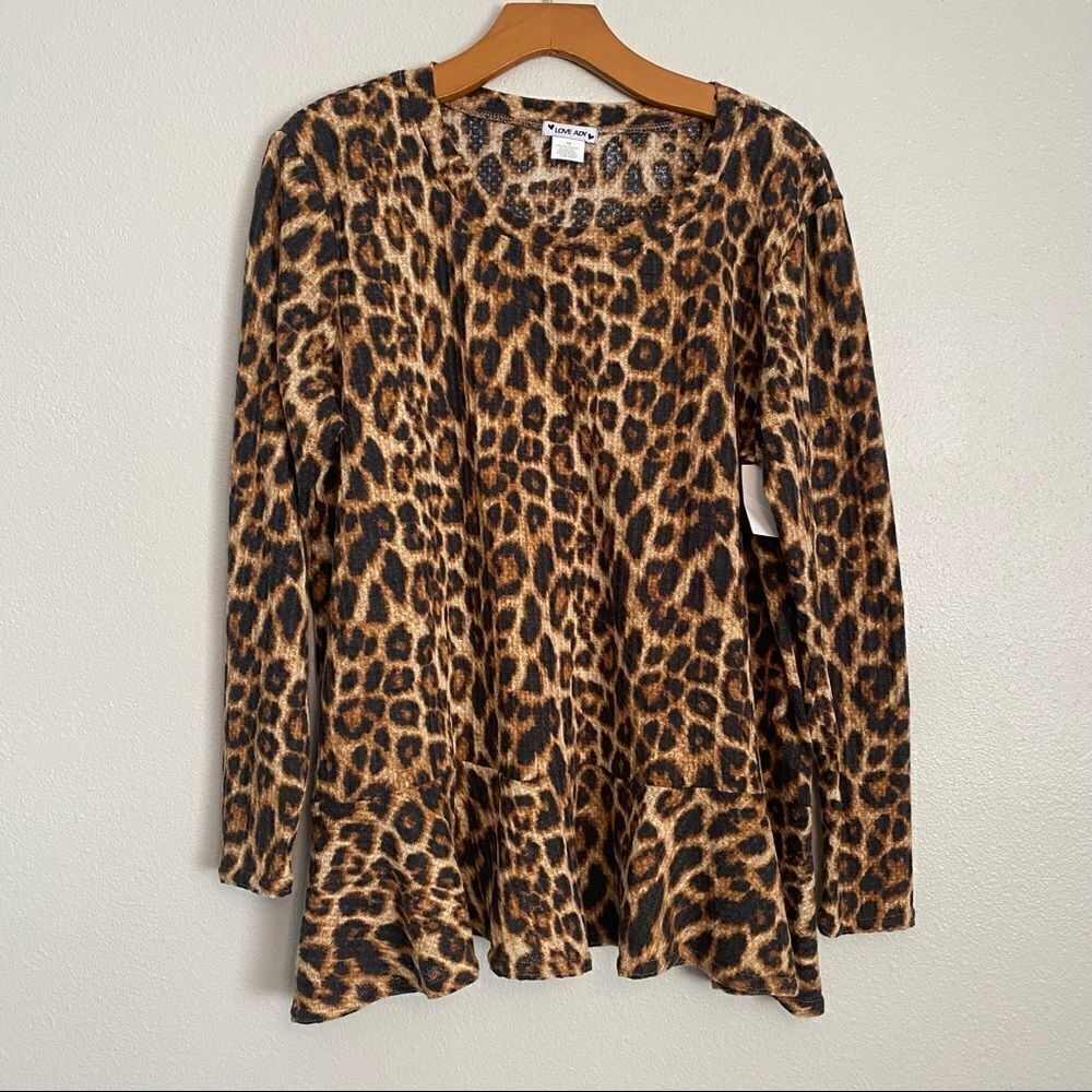 LOVE ADY cheetah print long sleeve top - NWT